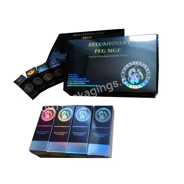 Laser Holographic Rx Vial Labels Injection Custom Brand Printed 10ml Boxes And Labels