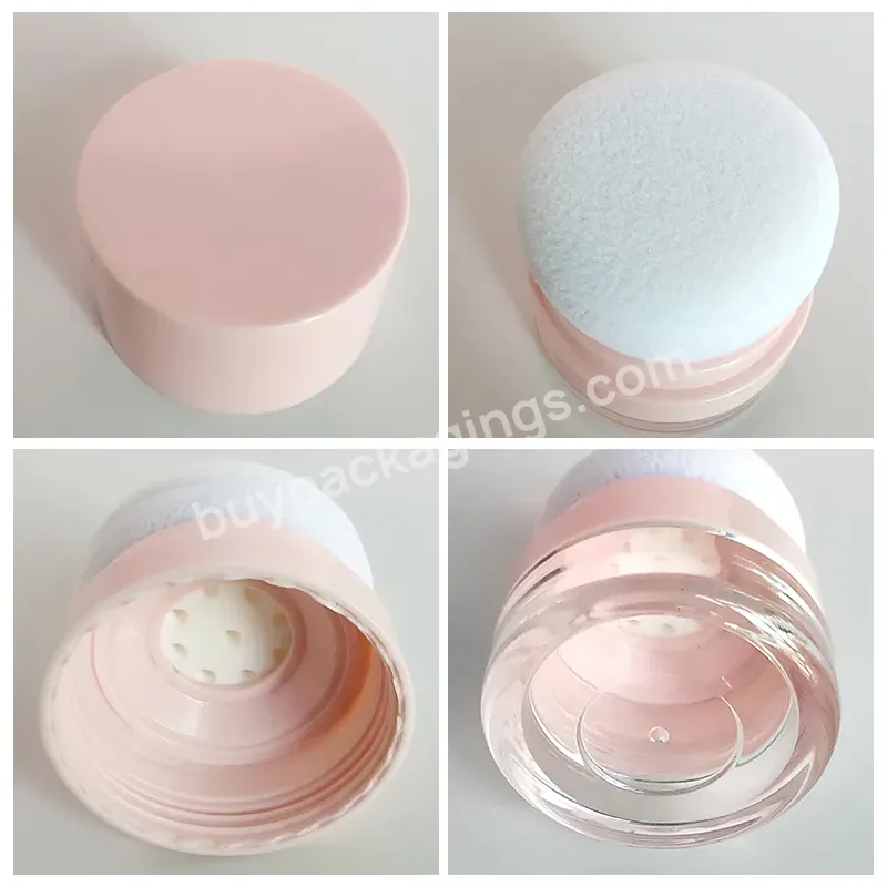 Latest Best Seller Small Mushroom Head With Mirror Powder Puff Round Plastic Empty Loose Powder Container