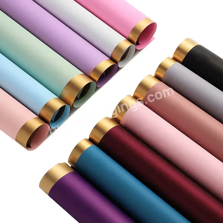 Latest Hot 20pcs/bag Waterproof Bouquet Wrapping Paper Two Colors Luxury Gold Flower Wrapping Paper