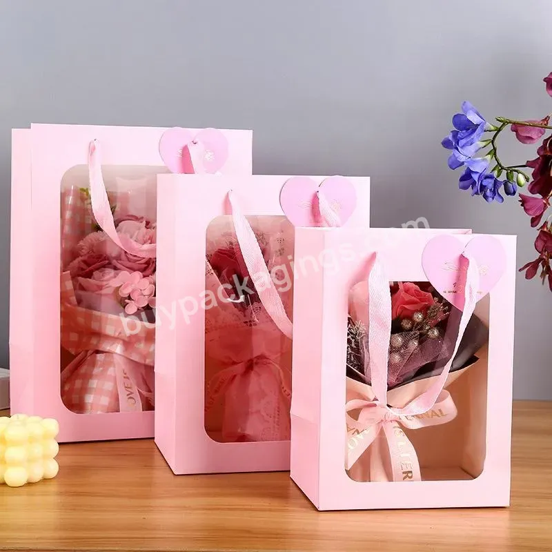 Latest Hot Selling High Quality Design Mother's Day Carnation Handheld Various Flowers Gift Packaging Box