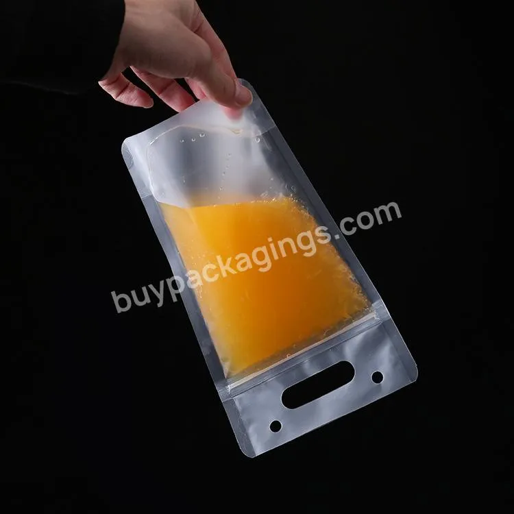 Latest Invention Zipper Biodegradable Reusable Plastic Beverage Juice Stand Pouch Drinking Bag Drink Pouches With Straw