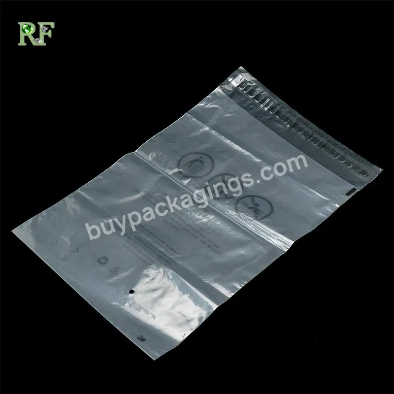 Ldpe 45micron Transparent Mailing Bag Clear Poly Mailer Garment With Warning Shipping Bag For Clothing