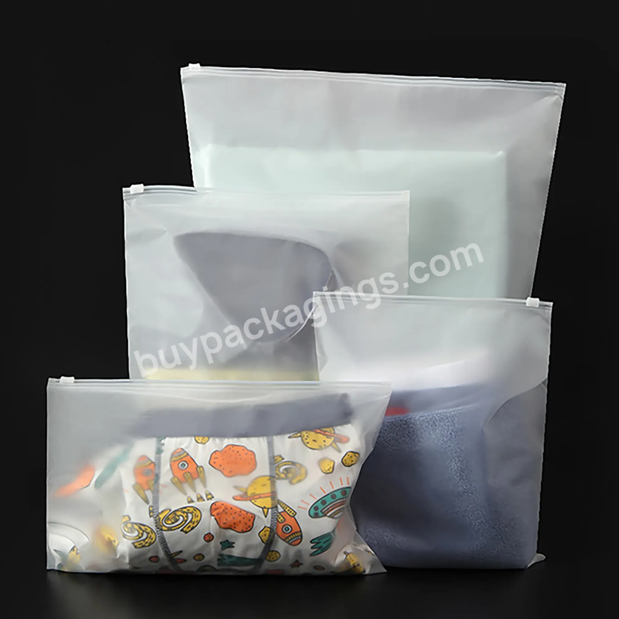 Ldpe Frosted Zipper Bags For Clothes Packaging Matte Zip Lock Bag Translucent Poly Bags
