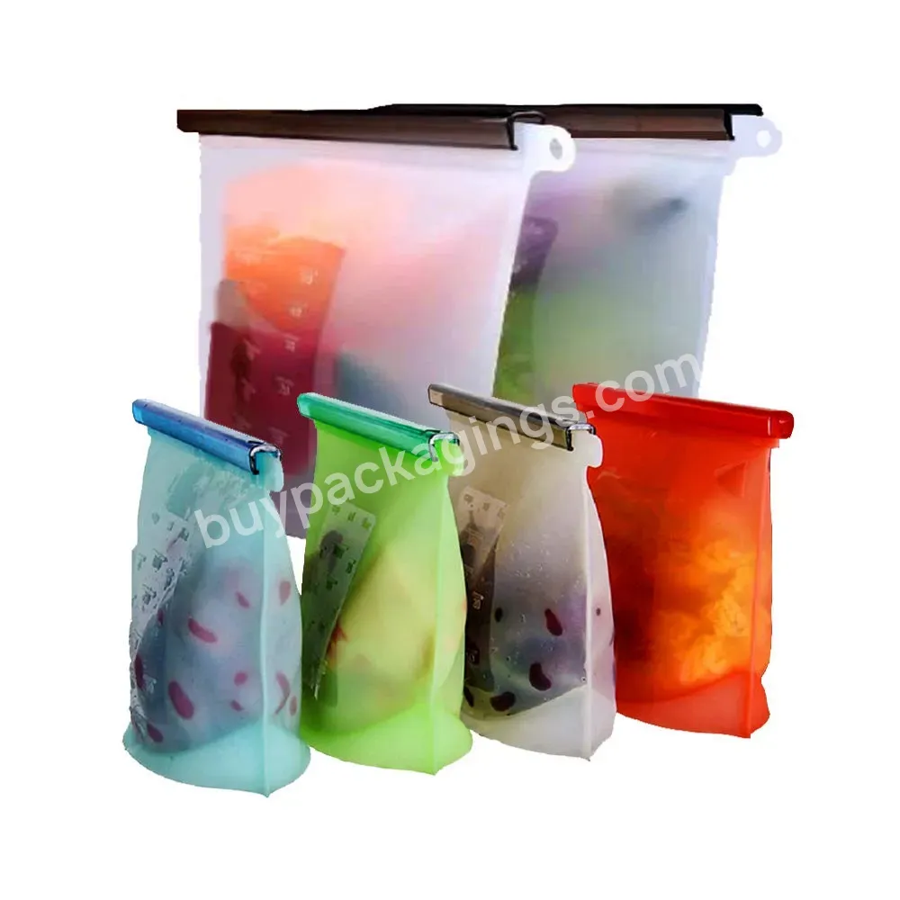 Leakproof Reusable Silicone Food Storage Bags Airtight Seal Food Preservation Bag Silicone Bags For Liquid