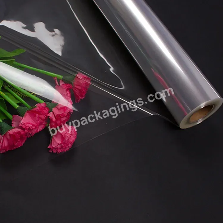 Length 50 M Clear Wrapping Cellophane Sheets Quality Decorative Customized Transparent Flower Film Plastic Wrapping Paper Roll