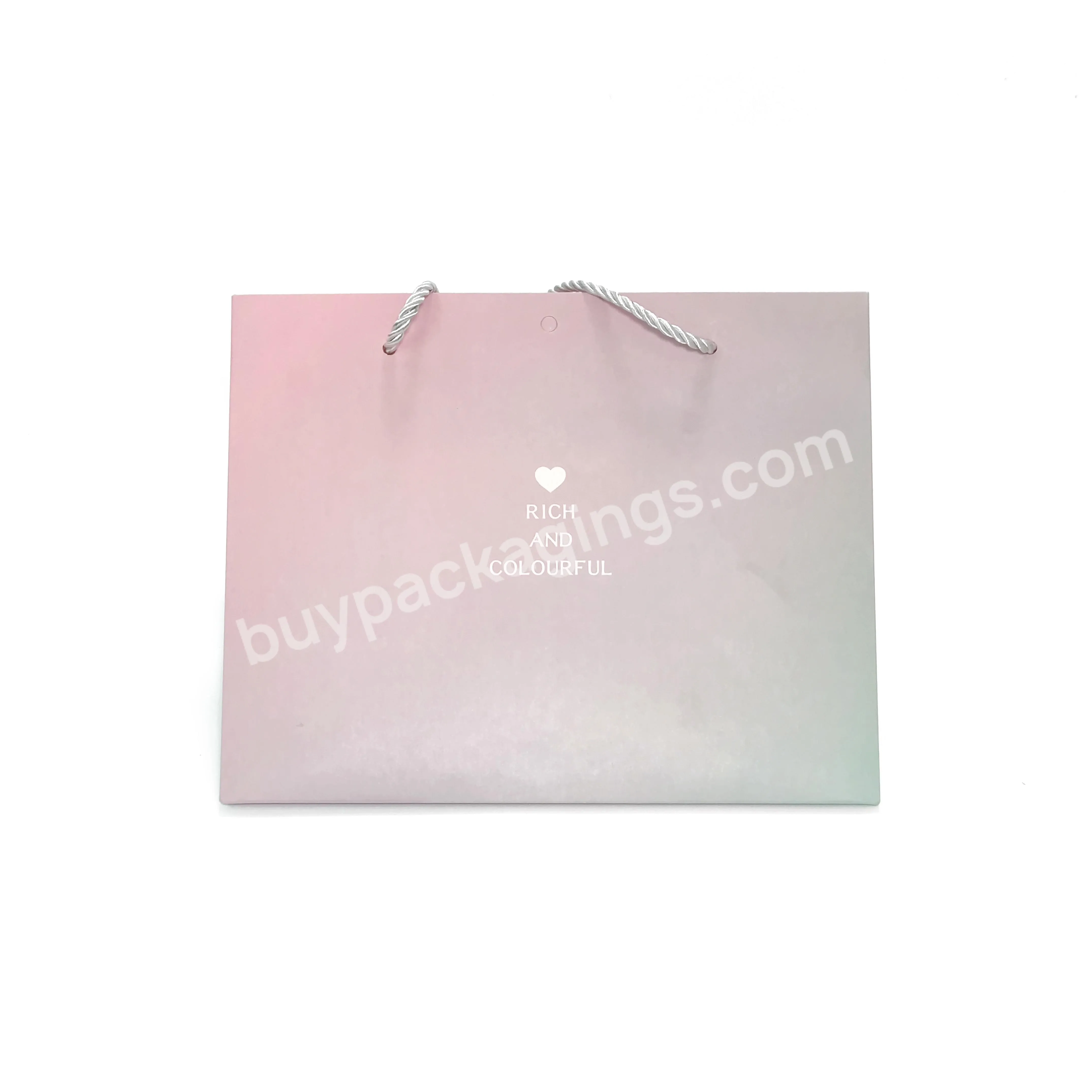 Light Blown Custom Print Logo Recyclable Draw String Festival Souvenir Package Kraft Paper Bag For Gift
