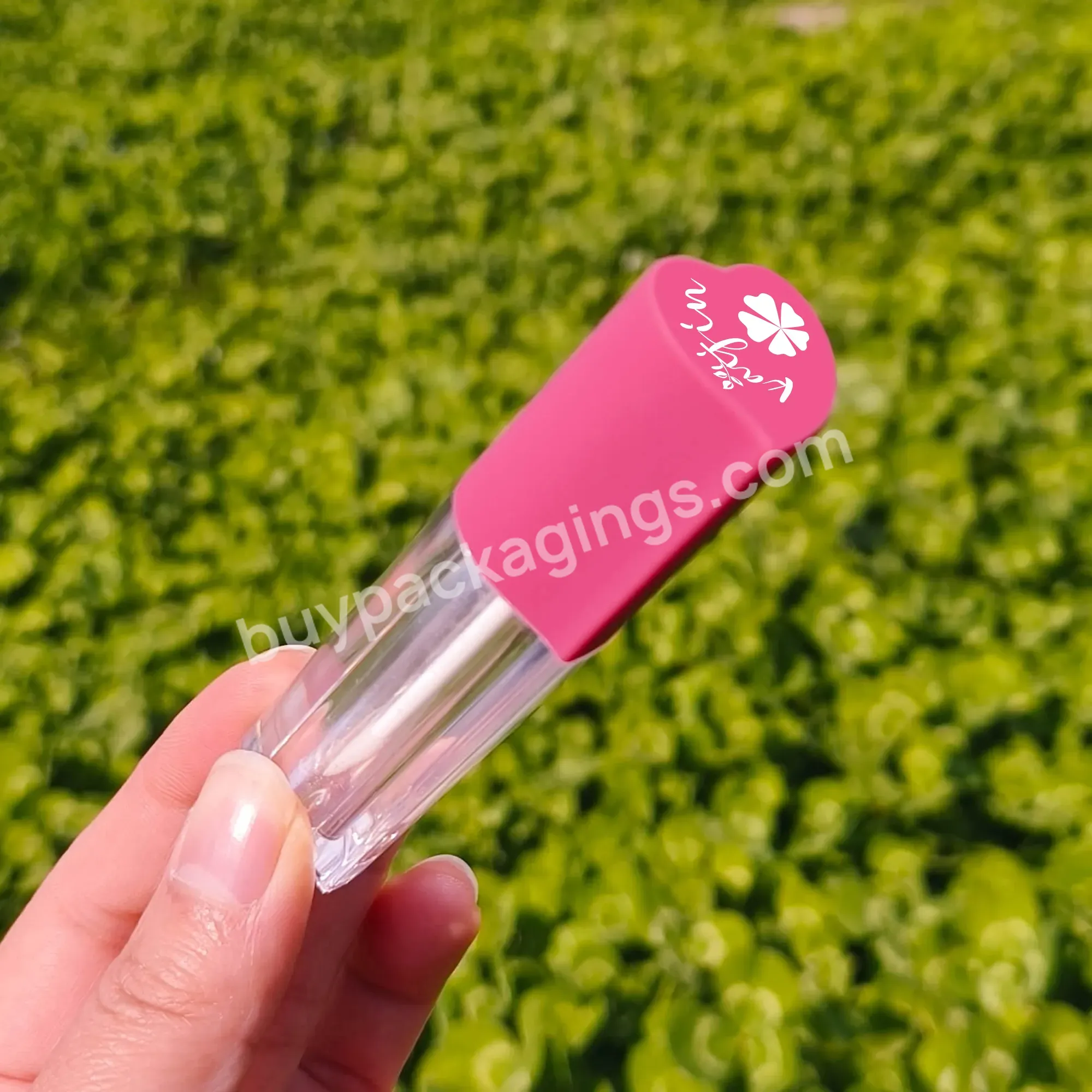 Lip Gloss Tubes 4ml Liquid Lipstick Tubes Pink Heart Shape Cute Lip Gloss Packaging Lipgloss Containers Tube