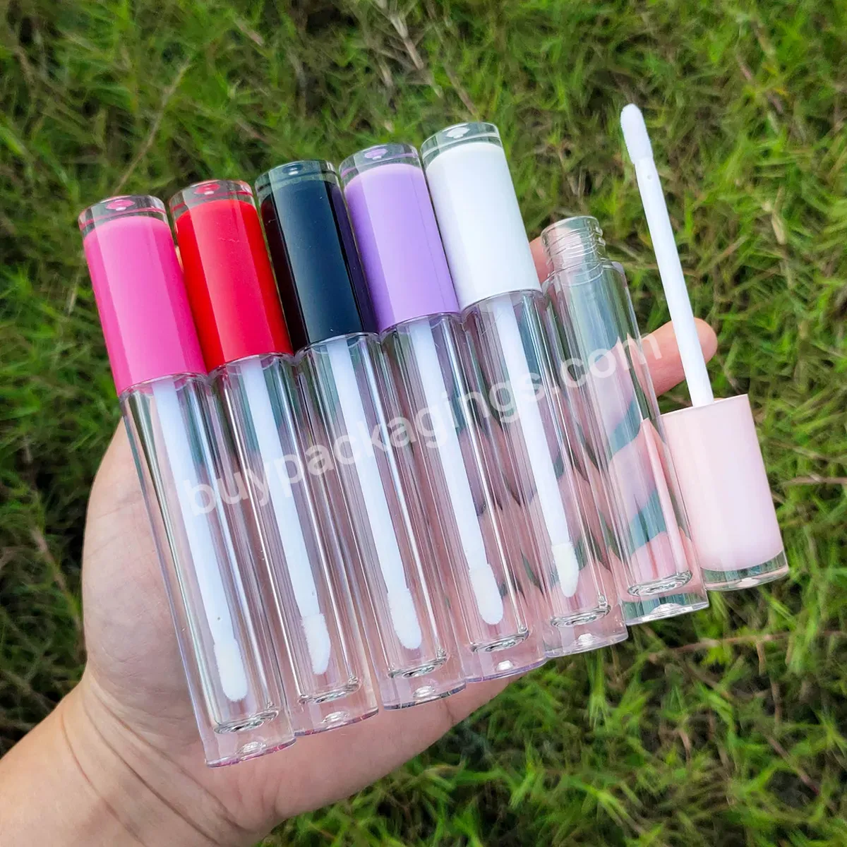 Lip Gloss Tubes Cosmetic 6ml 10ml Plastic Tubes With Pink Screw Cap Round Lip Gloss Containers Tube