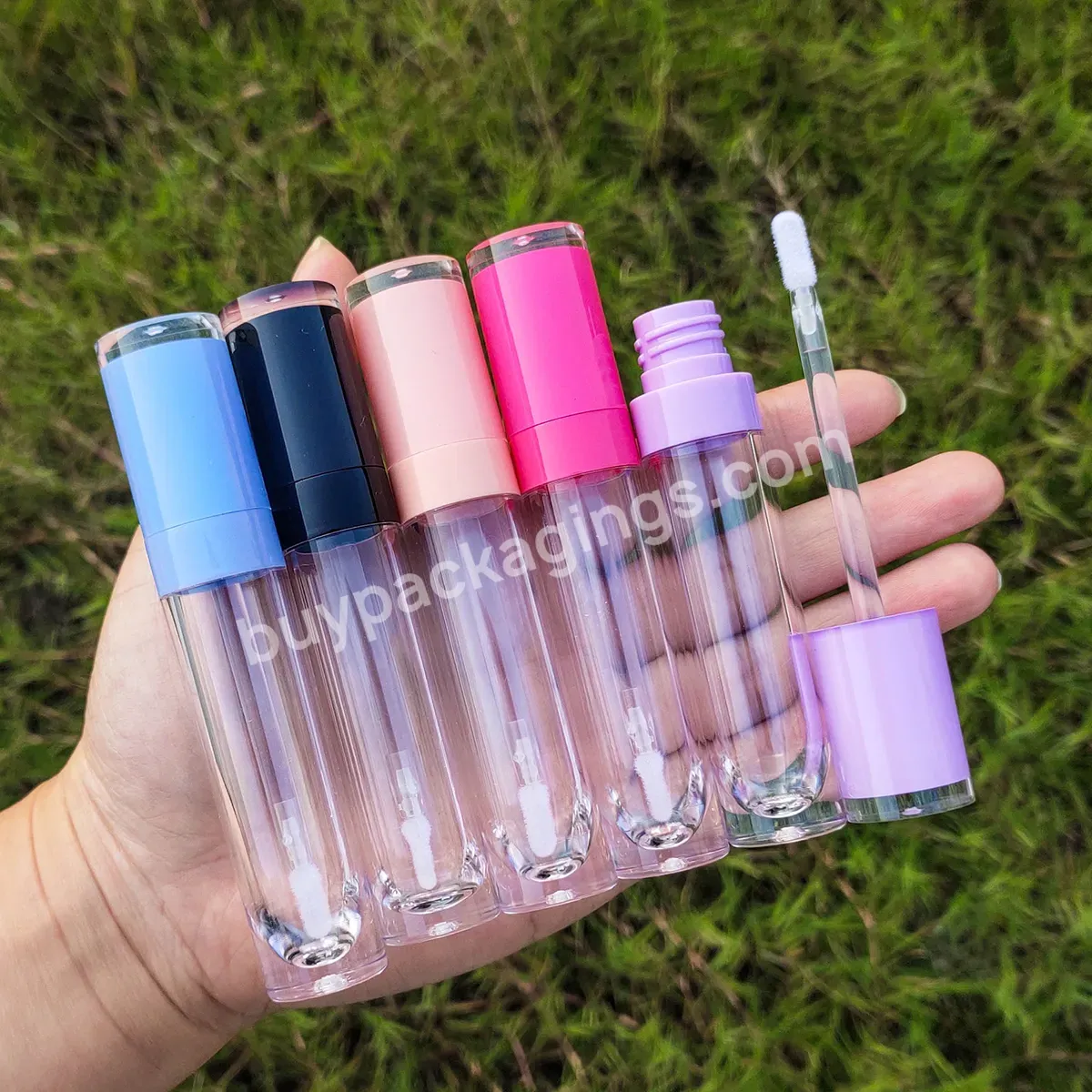 Lip Gloss Tubes Cosmetic 6ml 10ml Plastic Tubes With Pink Screw Cap Round Lip Gloss Containers Tube