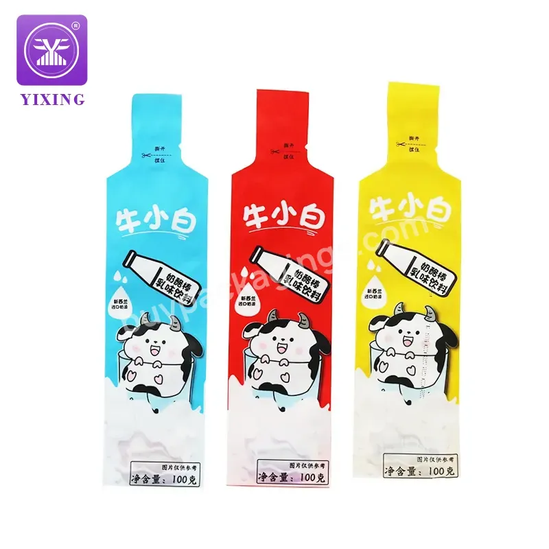 Liquid Milk Shape Pet Pe Fruit Special-shaped Injection Bag For Juice Beverage Custom Printed Packaging Bag Injection Pouch