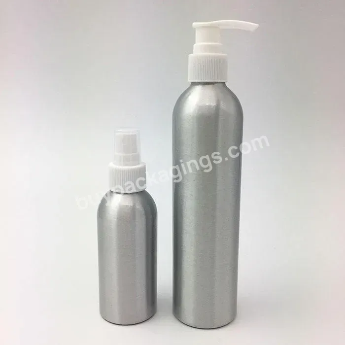 Logo 1000ml Aluminum Daily Care Bottle Cosmetic Aluminum Bottle With Lotion Pump For Body Lotion Shampoo