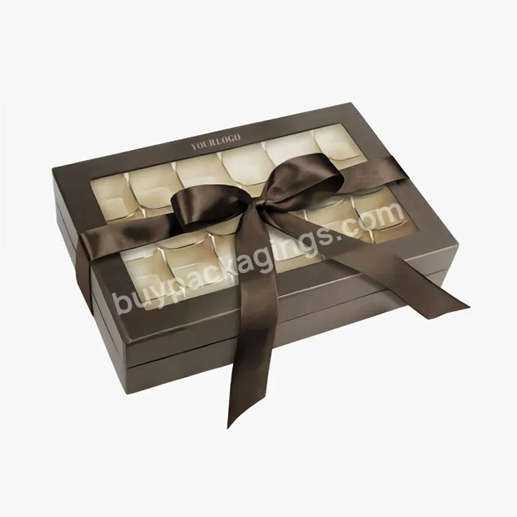 Logo Branded Printed Chocolate Boxes Clear Plastic Windowed Chocolate Boxes Bulk