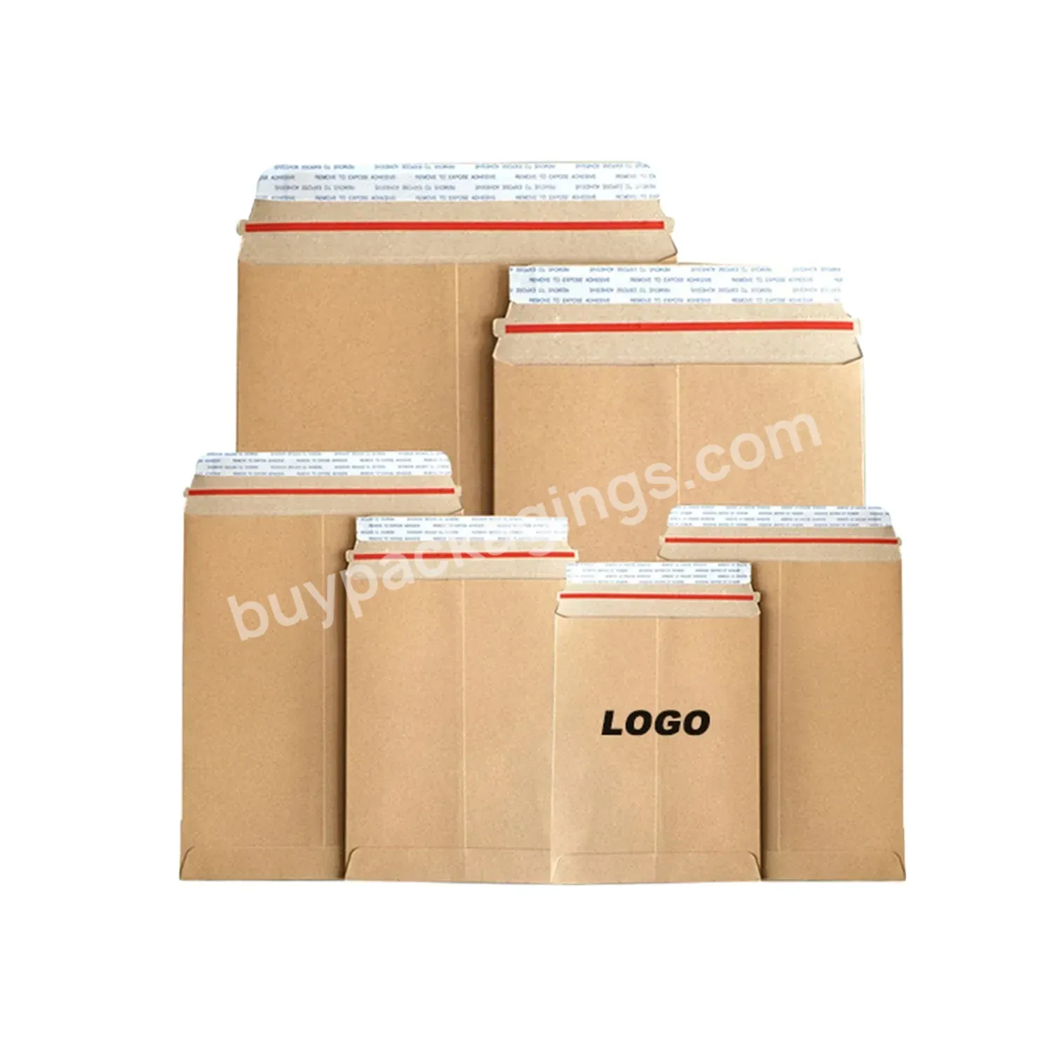 Logo Custom Biodegradable Kraft Paper Mail Packaging Bag Envelope Bag Mailing Courier Bag