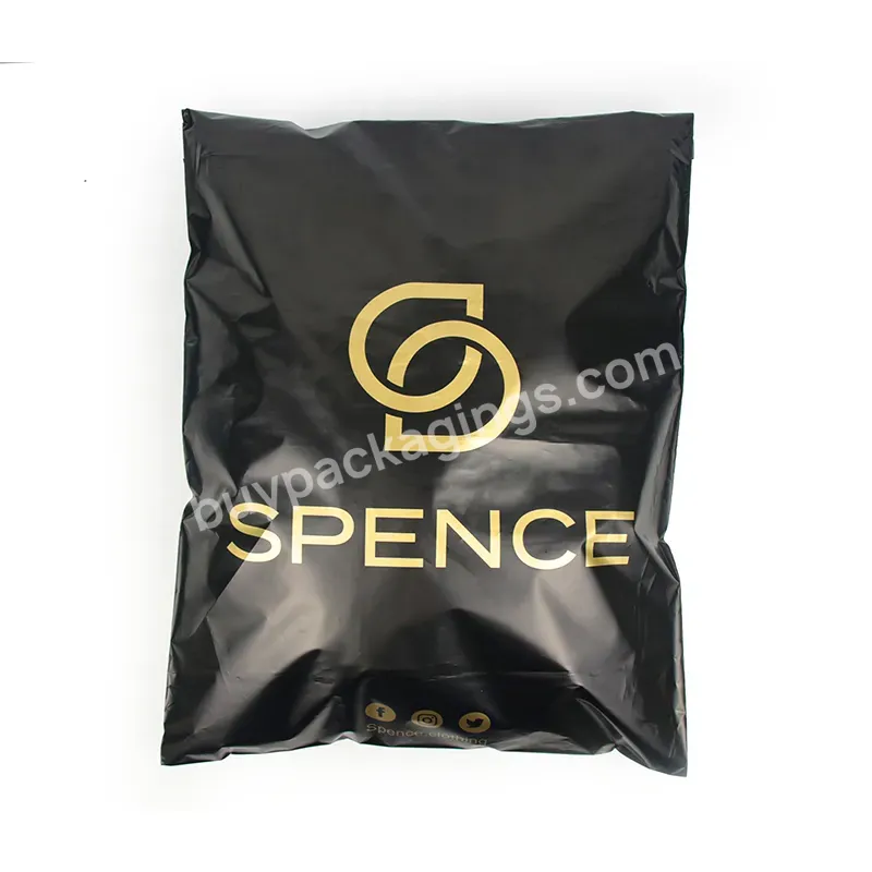 Logo Custom Gold Printed Poly Mailer Mailing Bags Plastic Eco Friendly Shipping Bags For Hoodies Clothing Packaging