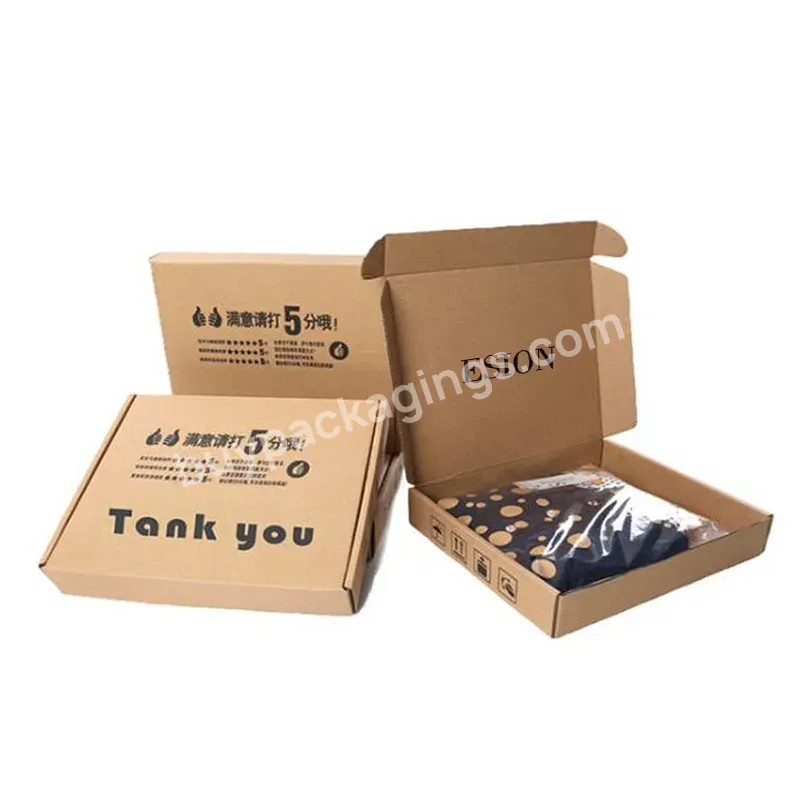 Logo Printed Customized Paper Packaging Folding Cardboard Storage Gift Clamshell Type Shipping Box For Clothing