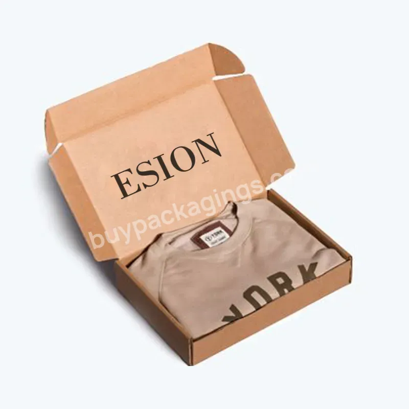 Logo Printed Customized Paper Packaging Folding Cardboard Storage Gift Clamshell Type Shipping Box For Clothing