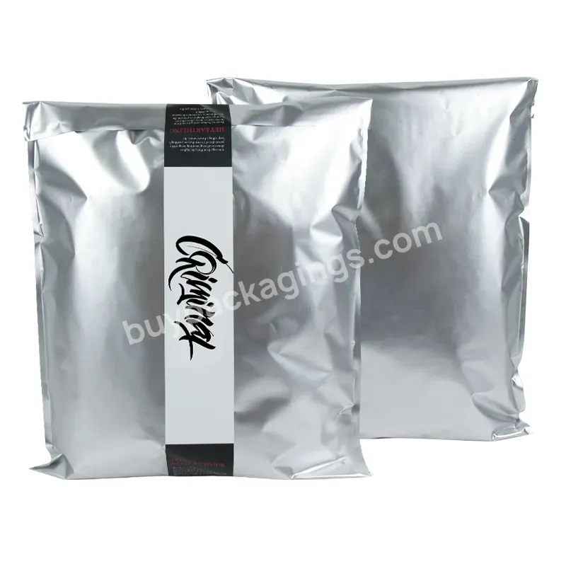 Logo Printed Foil Metallic Poly Mailers Matte Silver Glitter Self-sealing Mailing Bags Envelope Express Shipping Bag Customized - Buy Custom Foil Metallic Poly Mailers,Custom Printed Matte Glossy Mailing Bag Courier Personalised Shipping Bag For Clot