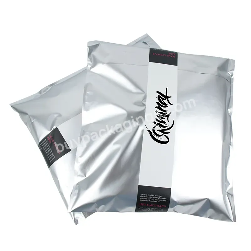 Logo Printed Foil Metallic Poly Mailers Matte Silver Glitter Self-sealing Mailing Bags Envelope Express Shipping Bag Customized - Buy Custom Foil Metallic Poly Mailers,Custom Printed Matte Glossy Mailing Bag Courier Personalised Shipping Bag For Clot