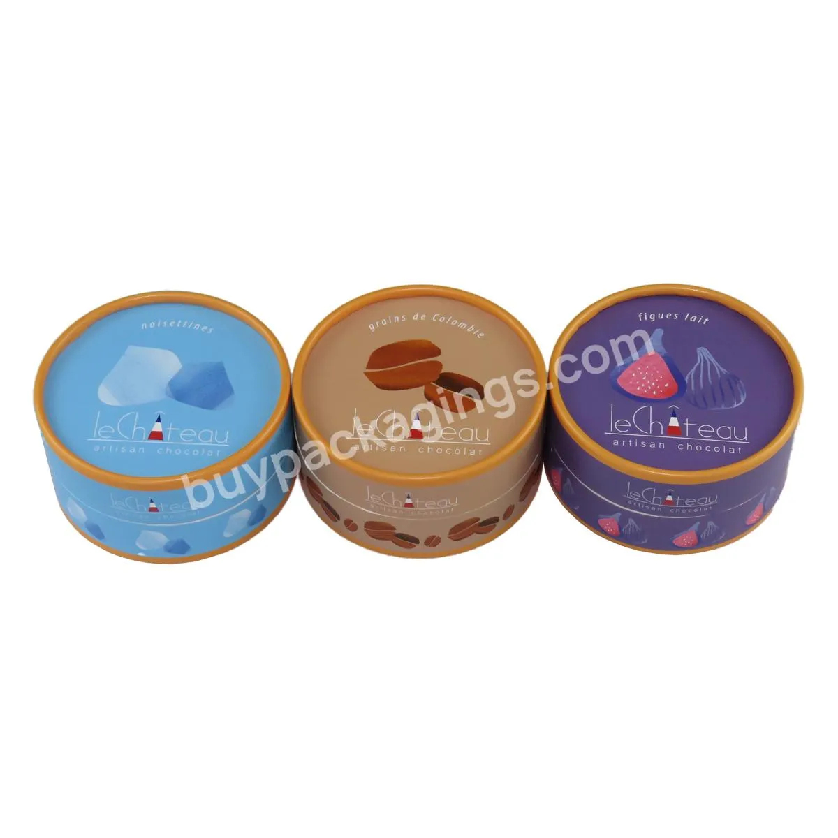 Logo Printed Heavy Duty Kraft Cylinder teacoffeespice powder Packaging Gift Box Recycle Craft Paper Tube