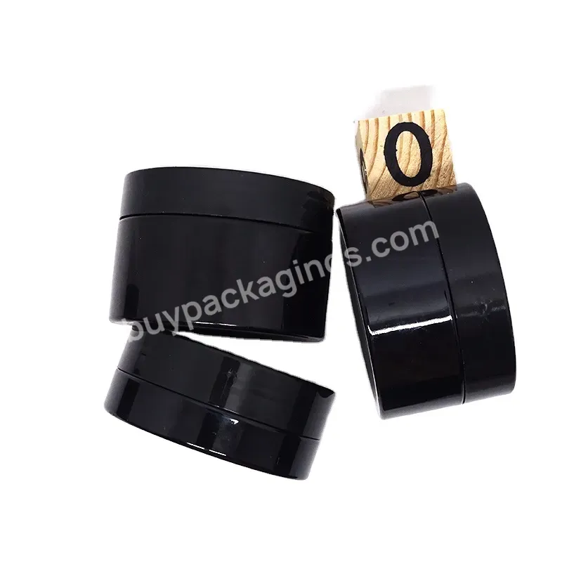 Logo Printed Luxury Cosmetic Body Butter Packaging 250 Ml Empty Black Pet Plastic Jar Set 8 Oz With Black Plastic Lids