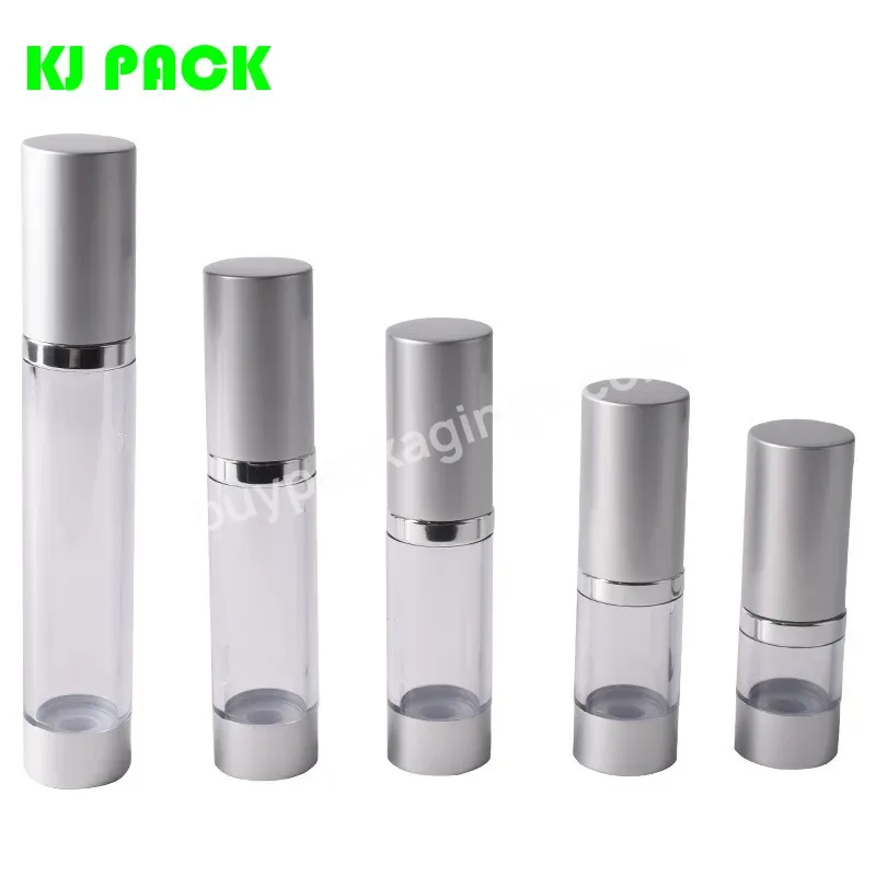 Logo Printing Custom Box 30ml Frosted Airless Pump Bottle With Matte Silver Cap