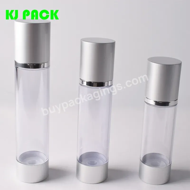 Logo Printing Custom Box 30ml Frosted Airless Pump Bottle With Matte Silver Cap