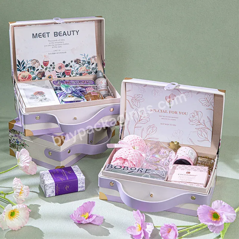 Lovely Gift Box Cardboard Paper Boxes With Leather Handles Clothing/candy/party Packaging Boxes