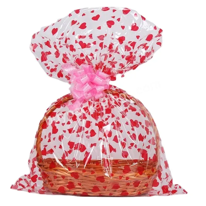 Loving Heart Pattern Transparent Gift Packaging Waterproof Doll Fruit Wrapping