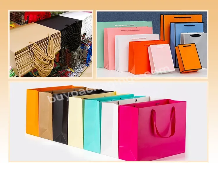 Low Cost Cheap Custom Logo Printing Food Takeaway Bag Takeout Shopping Gift Brown Kraft Paper Bag With Twisted Handles