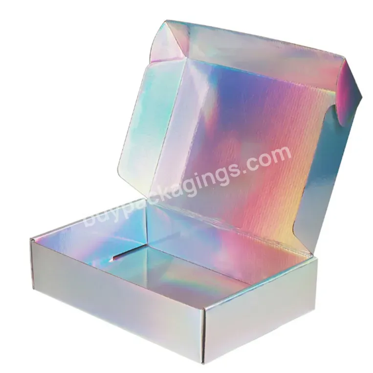 Low Cost Cosmetics Printing Clothing Mailer Shipping Holographic Recycled Flute Mailer Corrugated Package Paper Shipping Box