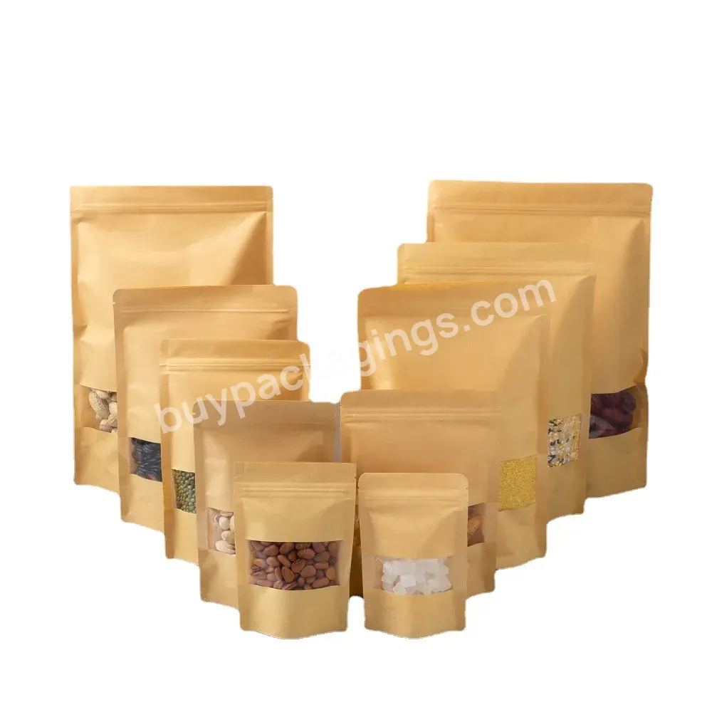 Low Cost Protein Powder Kraft Paper Zipper Bags With Printed Logo Stand Up Pouch Bag