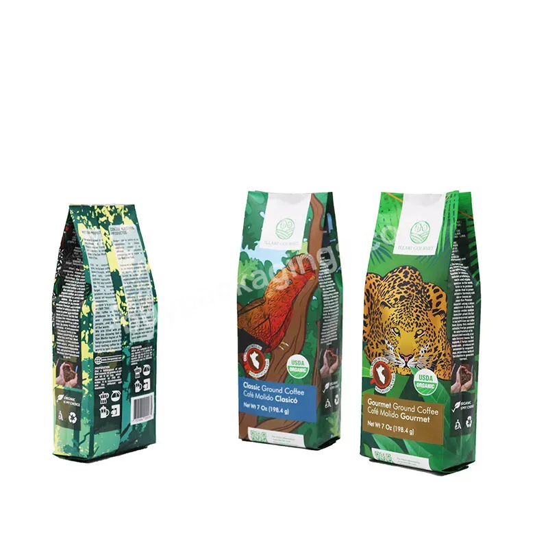 Low Moq 8oz 12oz 16oz 5lb 100g 250g 500g 1kg Coffee Bags Custom Printed