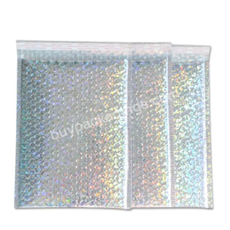 Low Moq Bubble Holographic Mailing Bag High Quality Poly Mailer Custom Poly Bags Shipping Mailer Package Bag For Clothing