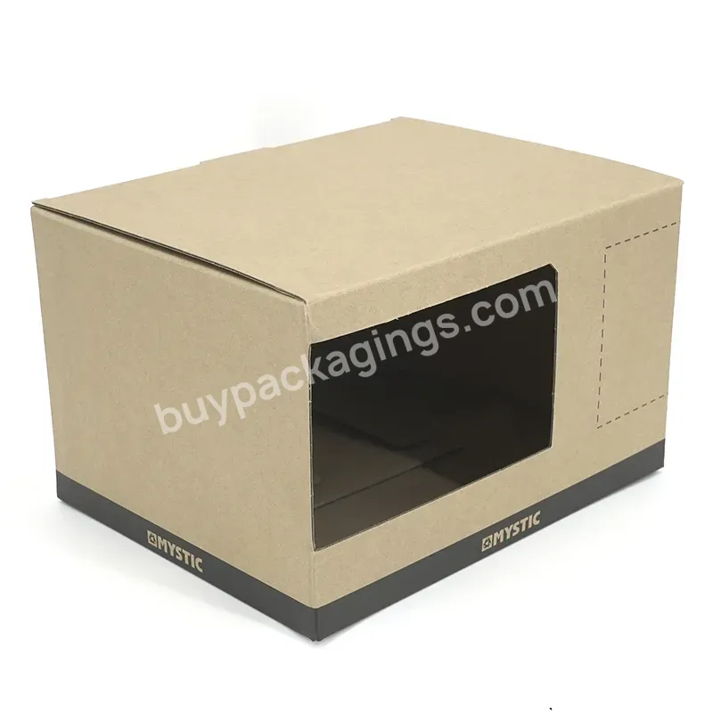 Low Moq Custom Brown Kraft Paper Carton Packaging Printing Box In High Quality With Window