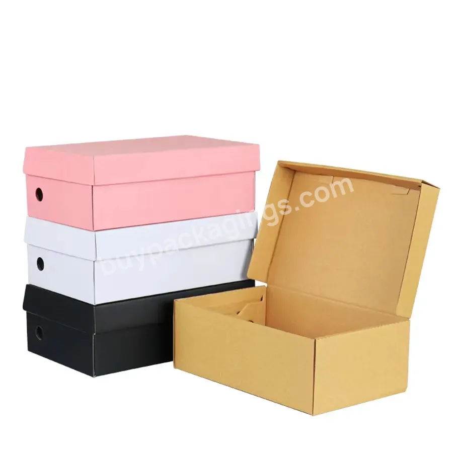 Low Moq Custom Corrugated Shoe Box Folding Flat Shipping Mail Box Sturdy Cardboard Packaging