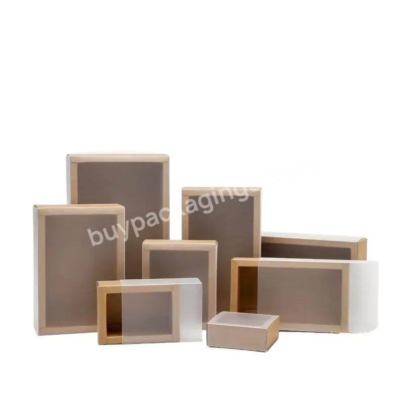 Low Moq Custom Kraft Drawer Box Packaging With Lid - Buy Kraft Box Packaging,Kraft Box With Lid,Kraft Drawer Boxes.