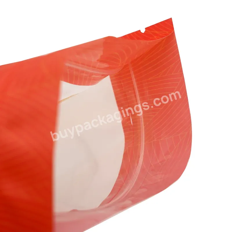 Low Moq Custom Printed Food Stand Up Pouch Frosted Plastic Zipper Bag Transparent Packaging For Nuts