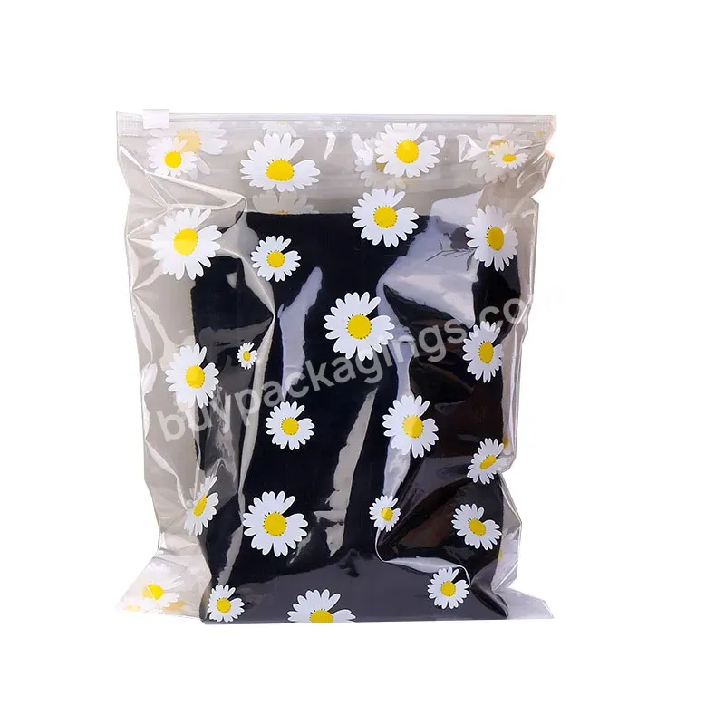 Low Moq Custom Printed Waterproof Underwear Zipper Bag Clear Garment Packing Pouch Ziplock Plastic Storage Bag
