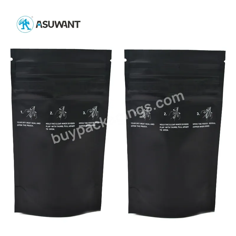 Low Moq Custom Sealable Pouch Transparent 3.5 Mylar Foil Side Frosted Matte Zip Lock Oem Waterproof Bag Smell Proof Packaging