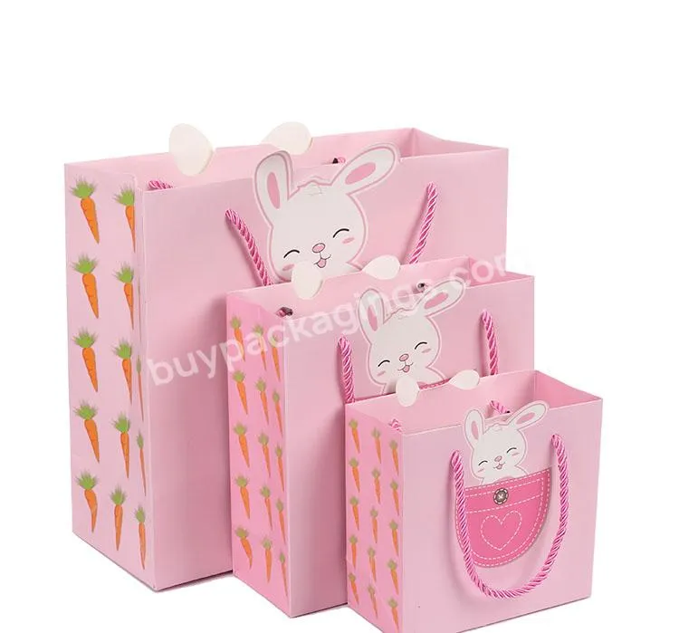 LOW MOQ Customized Kids Happy Birthdays Giveaway Gift Carrier Bag Children Fashion Toy Eid Mubarak Shopping Paper Bags for Party