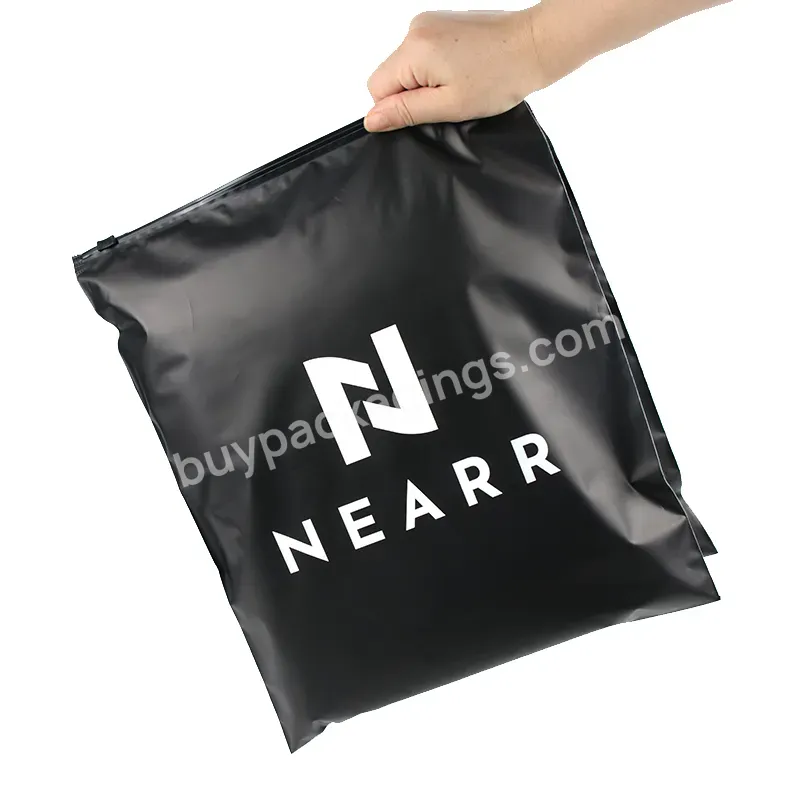 Low Moq Customized Printing Ziplock Garment Bag Clothing Hoodies Plastic Bag With Your Logo