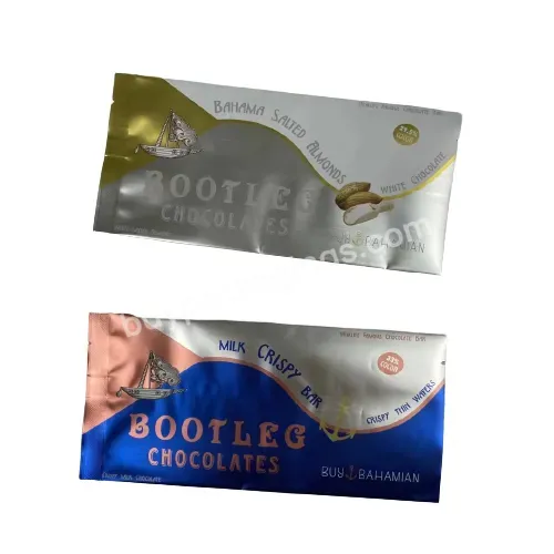 Low Moq Digital Print Aluminum Foil Laminated Resealable Ziplock Plastic Wraps Mushroom Chocolate Bar Packaging Bag