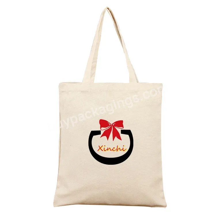 Low Moq Eco Friendly Shopping Bag Recycled Reusable Blank Plain Canvas Cotton Tote Bag With Custom Logo