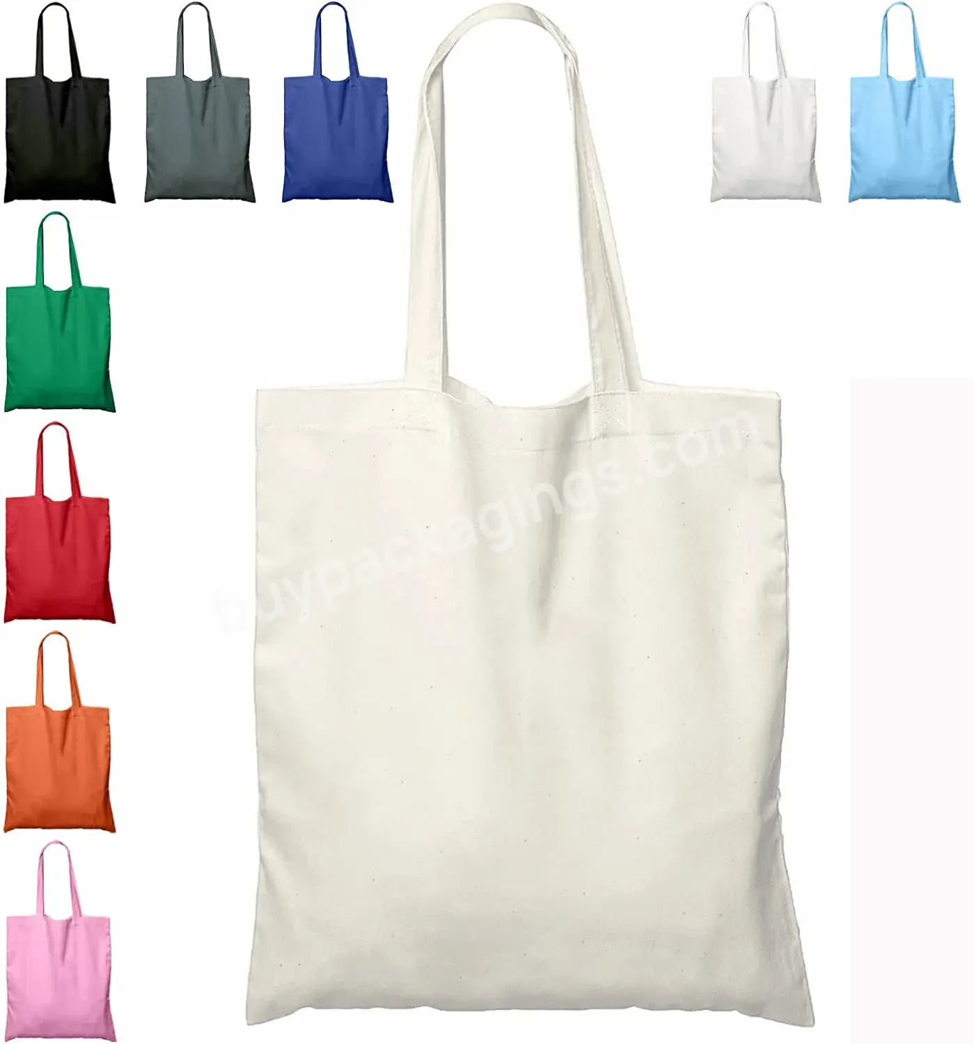 Low Moq Eco Friendly Shopping Bag Recycled Reusable Blank Plain Canvas Cotton Tote Bag With Custom Logo