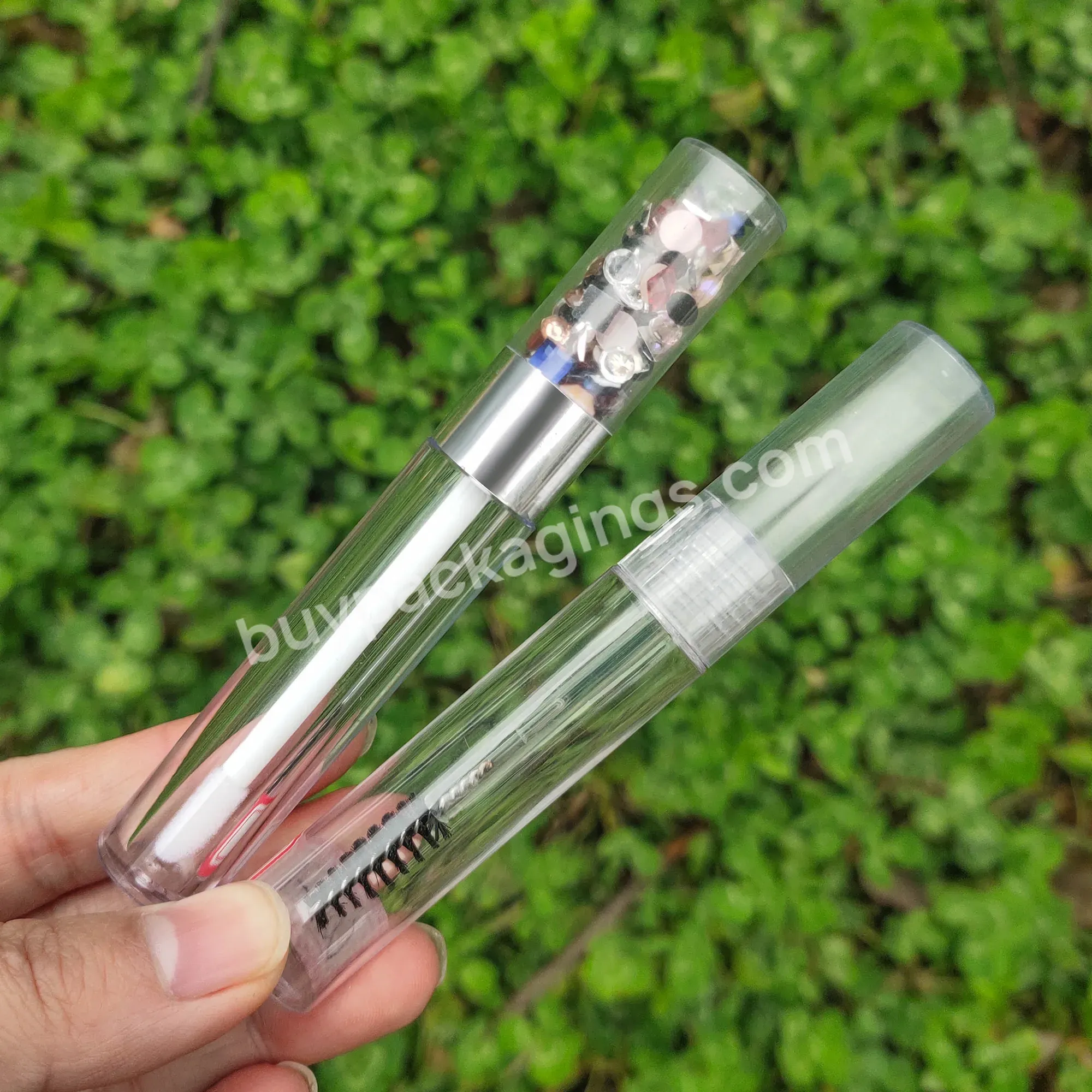 Low Moq Empty Lip Gloss Tube With Brush Plastic Empty Wholesale Unique Design Private Label Glitter Lip Gloss Tube Container