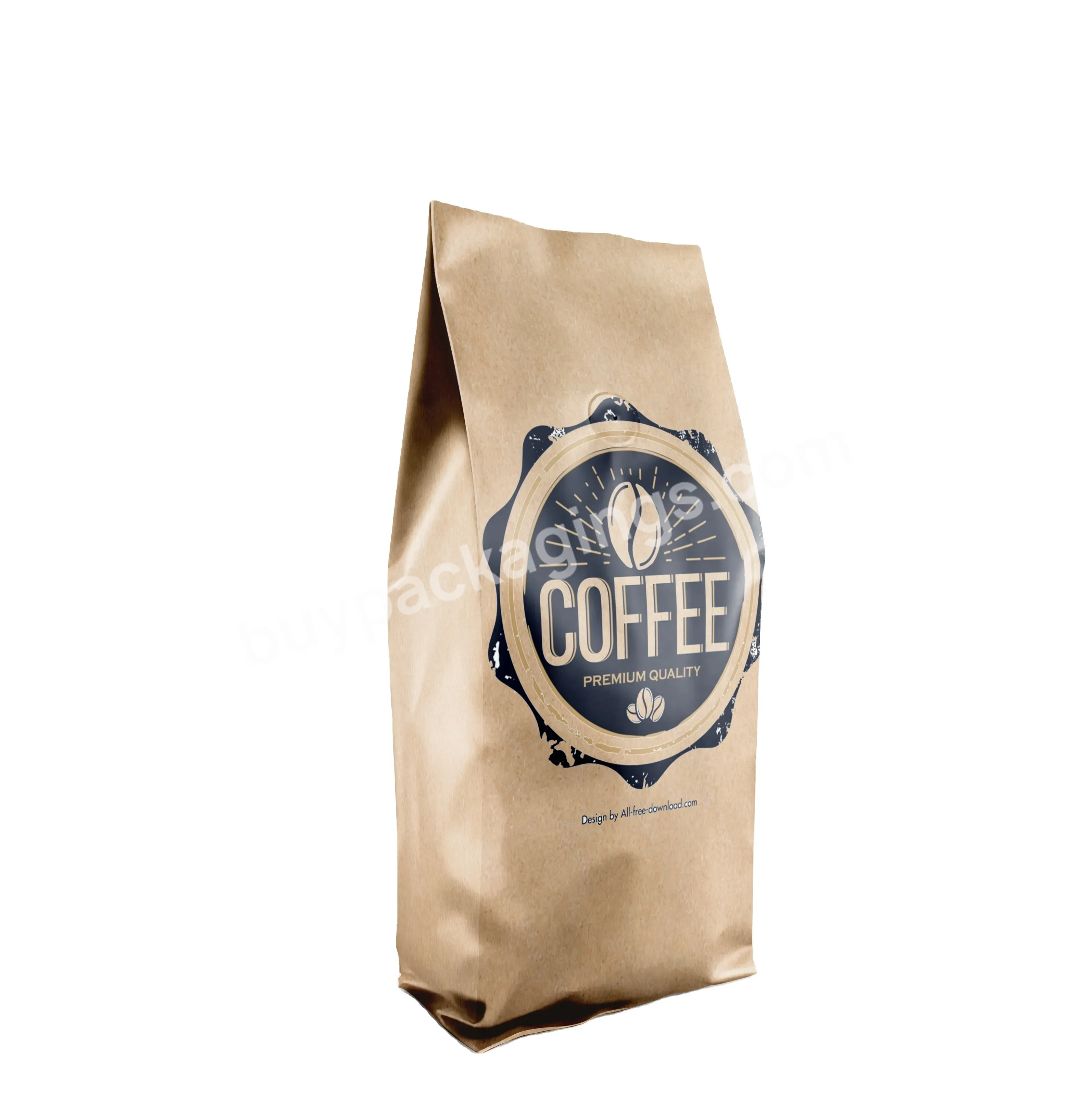 Low Moq Food Bag Coffee Shenzhen Food Packaging For Supermarket Side Gusset Coffee Packaging With Degassing Valve Printed Co