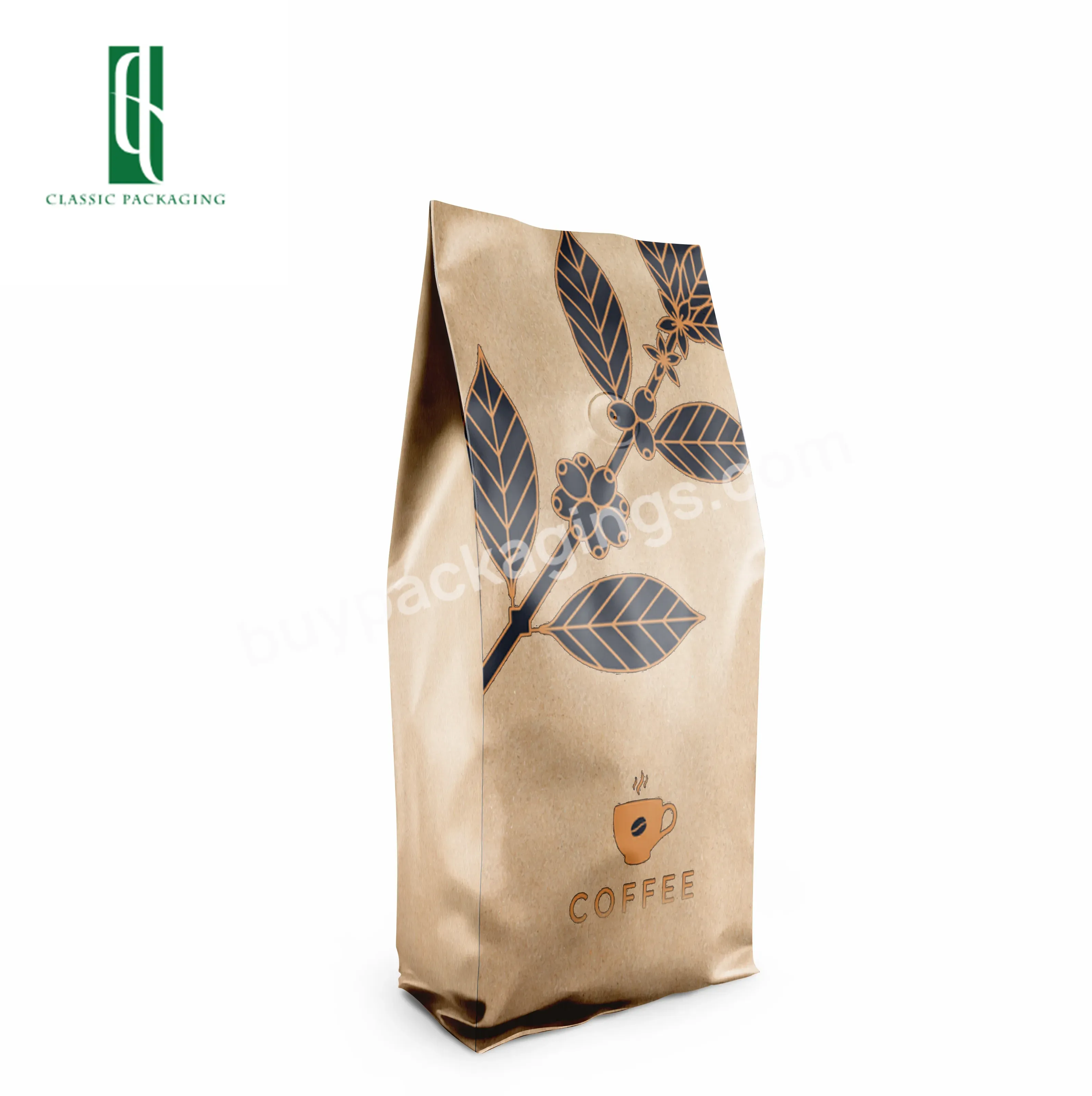 Low Moq Food Bag Coffee Shenzhen Food Packaging For Supermarket Side Gusset Coffee Packaging With Degassing Valve Printed Co