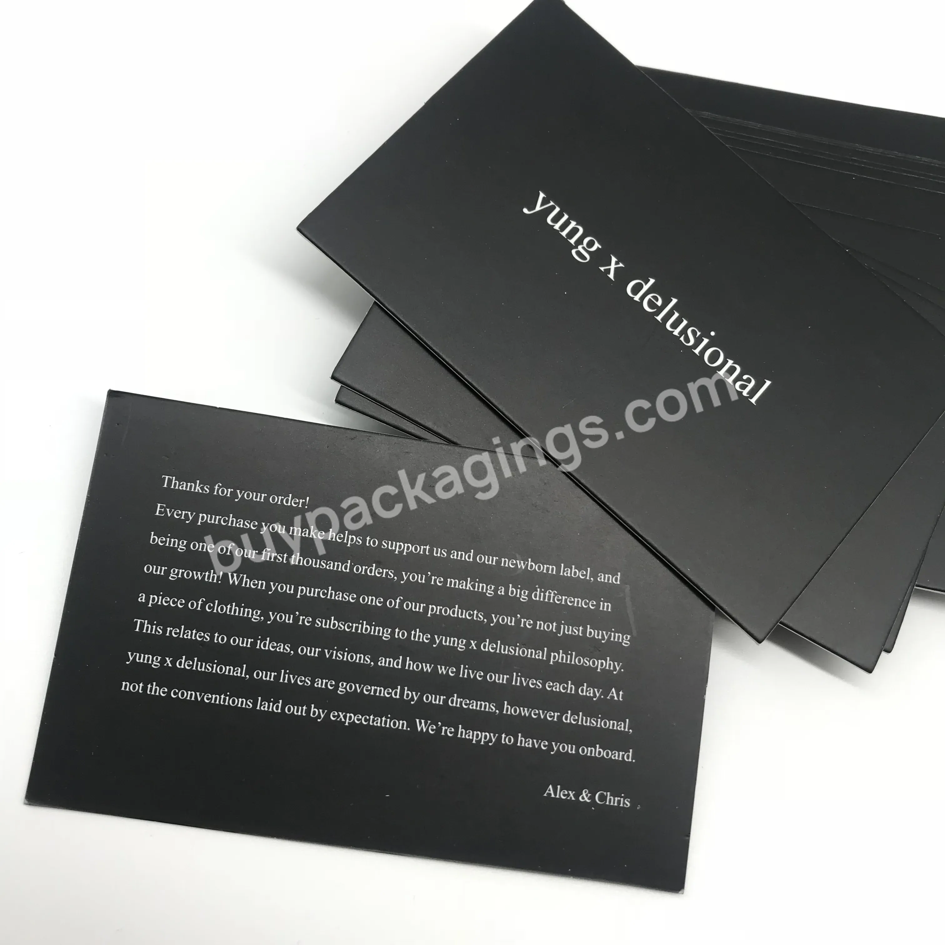 Low Moq High Quality Luxury Custom Recycled Paper Offset Printing Business Thank You Greeting Card