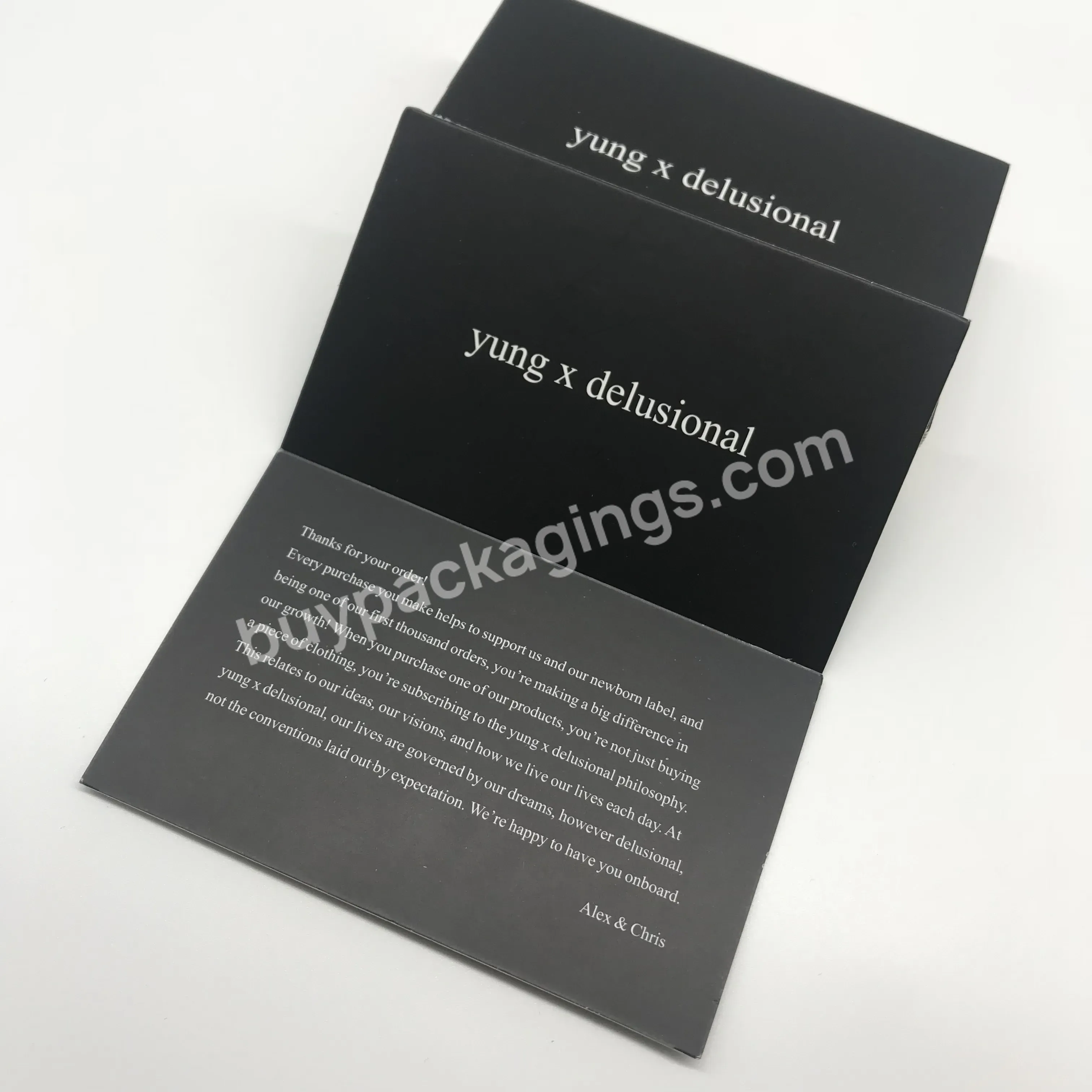 Low Moq High Quality Luxury Custom Recycled Paper Offset Printing Business Thank You Greeting Card