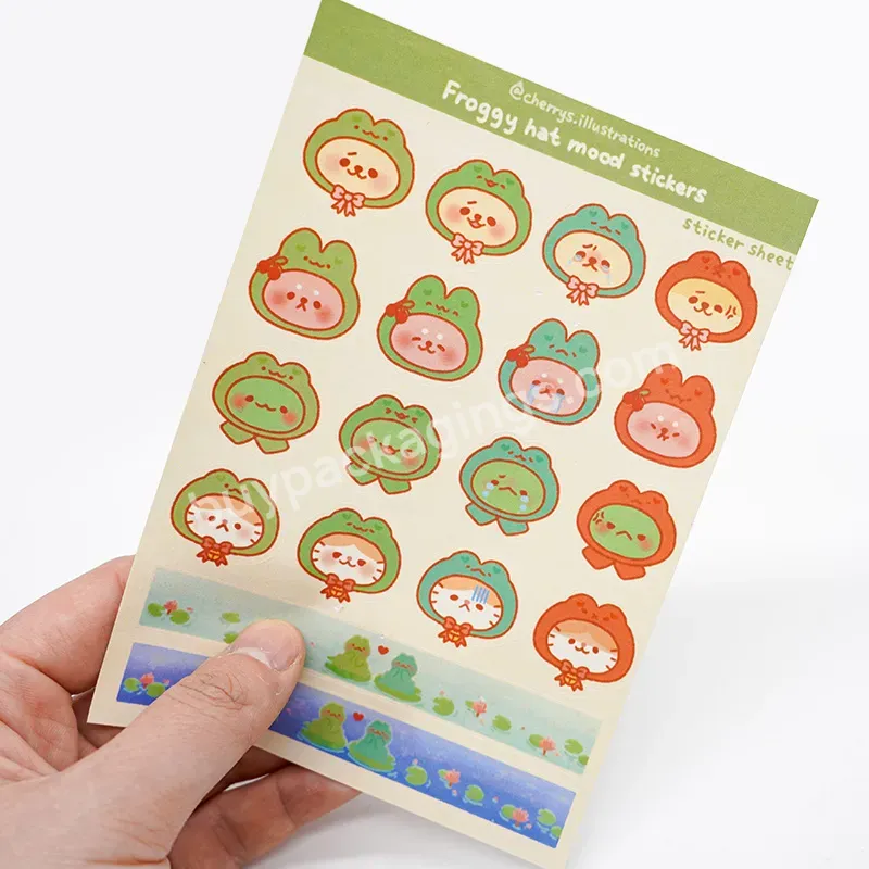 Low Moq High Quality Self Adhesive Custom Full Colour Logo Pvc Vinyl Waterproof Kiss Cut Sticker Sheet For Kids